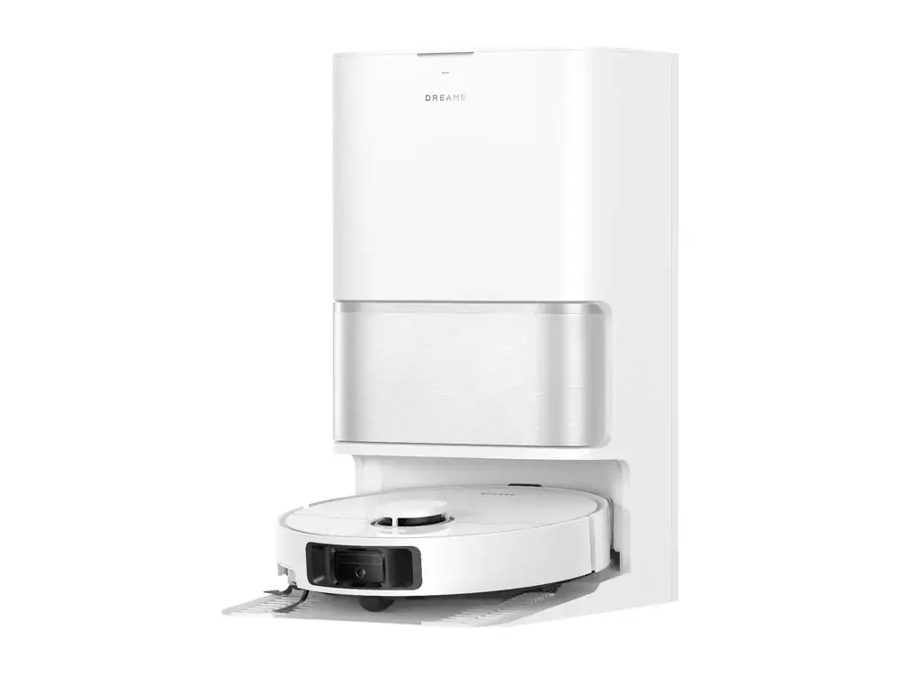 Dreame L40 Ultra Gen 2 robot vacuum and mop on its white base station (Dreame company image)
