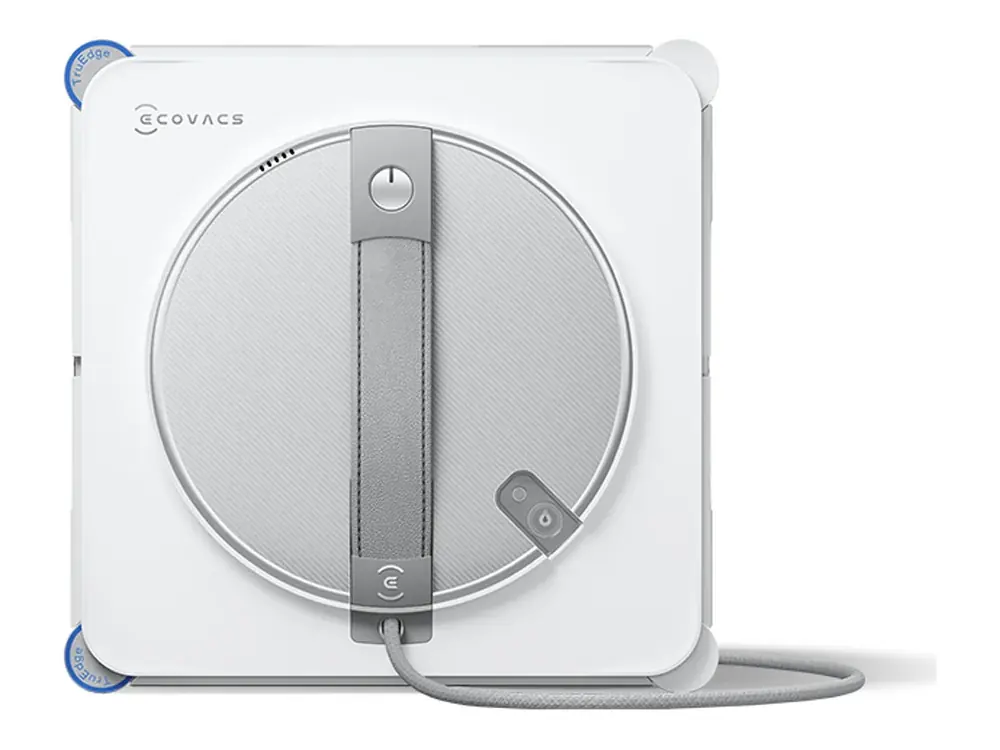 Ecovacs Winbot W2S window-cleaning robot with its cable, studio product shot (Ecovacs company image)