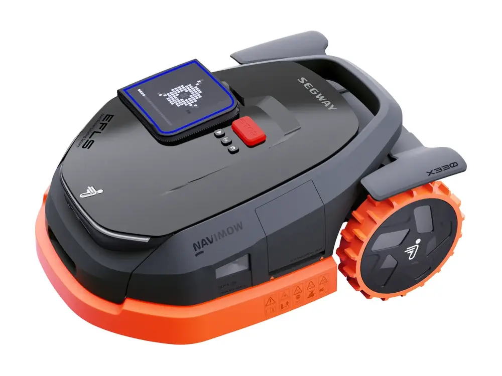 Segway Navimow X330 robot lawn mower, studio shot on white (Segway Navimow company image)