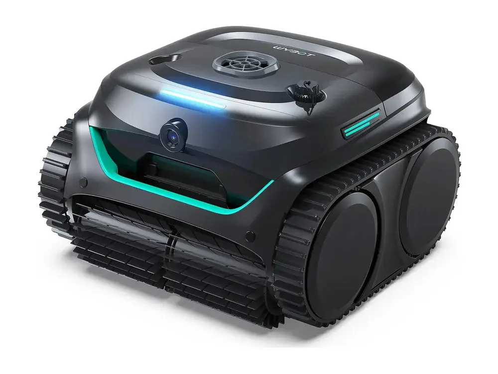 WYBOT C2 Vision cordless robotic pool cleaner, studio shot on white (WYBOT company image)